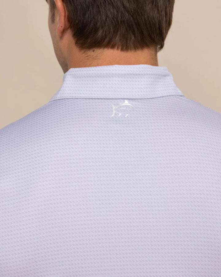 Southern Tide Driver Getting Ziggy With It Printed Polo: Platinum Grey