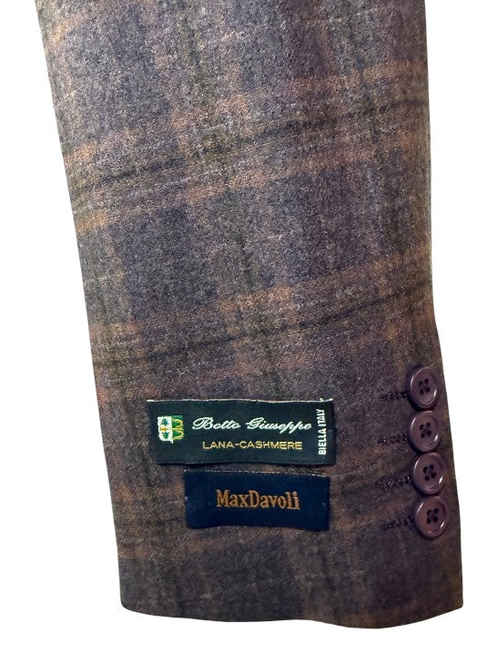 Maxdavoli by Maxman Botto Giuseppe Soft Coat: Plum Plaid