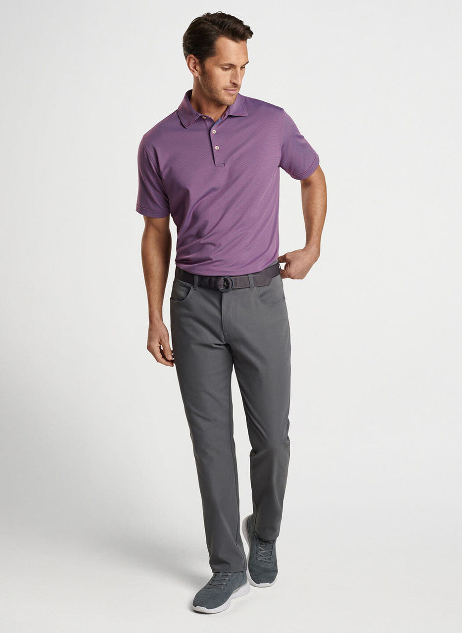 Peter Millar Jubilee Stripe Performance Polo: Pomegranate