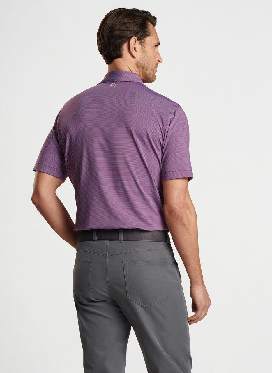 Peter Millar Jubilee Stripe Performance Polo: Pomegranate