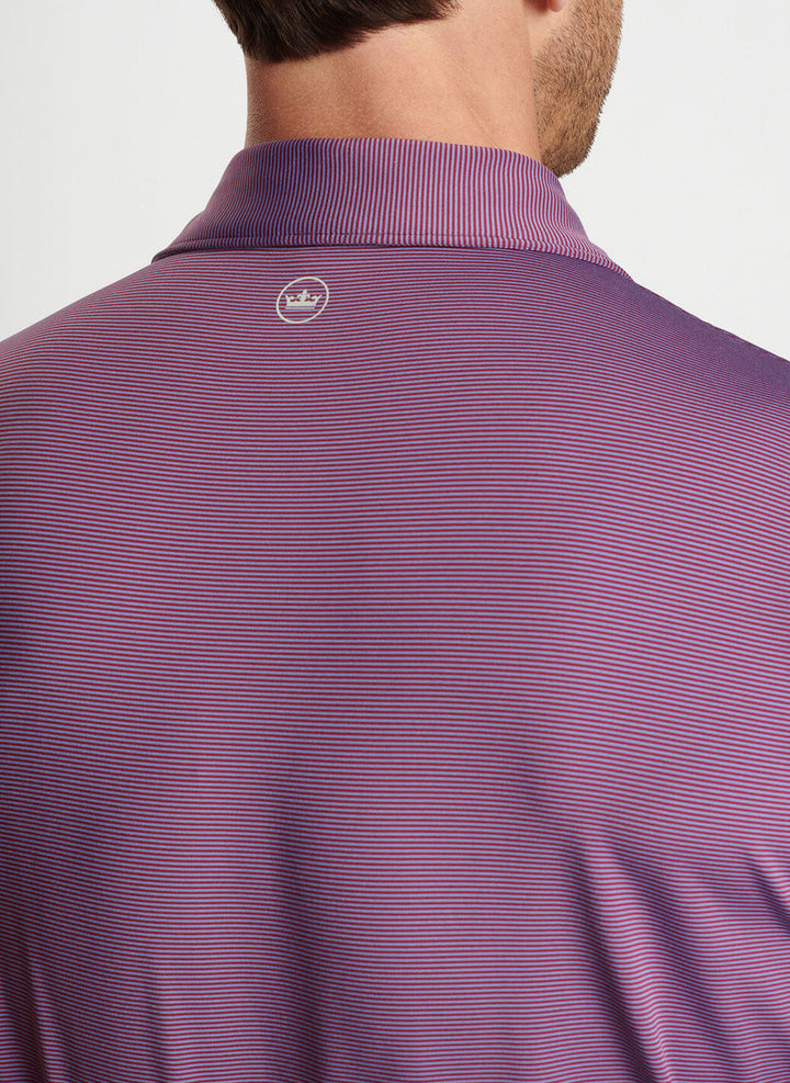 Peter Millar Jubilee Stripe Performance Polo: Pomegranate