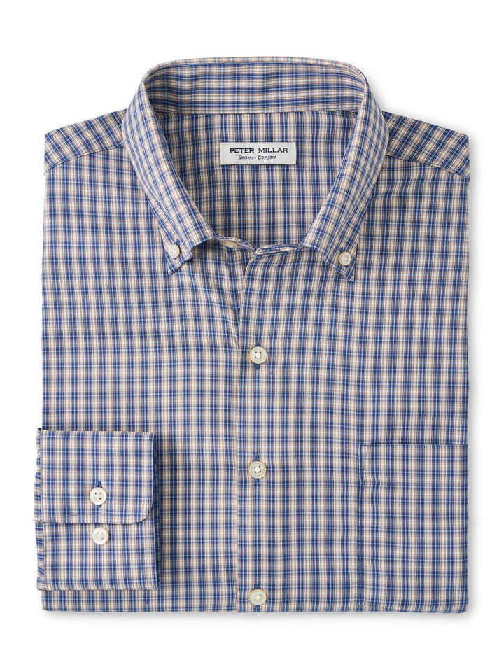 Peter Millar Prairie Performance Twill Sport Shirt: Galaxy