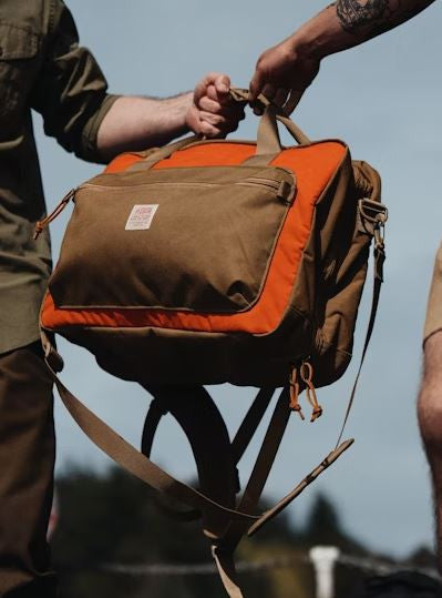 Filson Surveyor Pullman Pack: Dark Tan/Flame