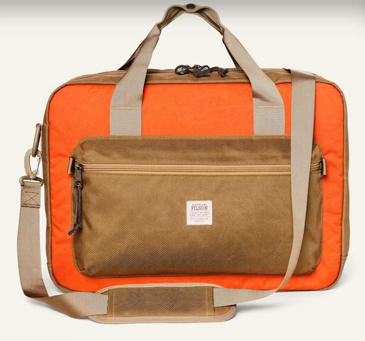 Filson Surveyor Pullman Pack: Dark Tan/Flame