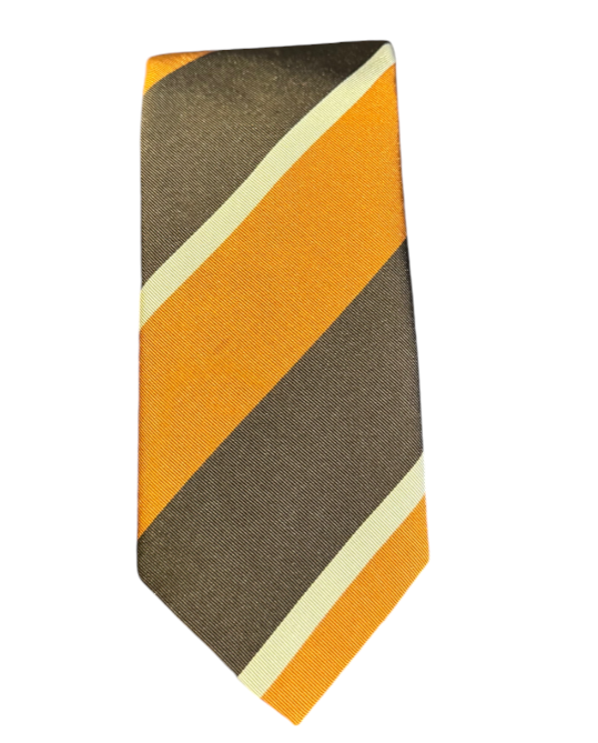 Seaward and Stearn Silk Bold Stripe Tie: Pumpkin