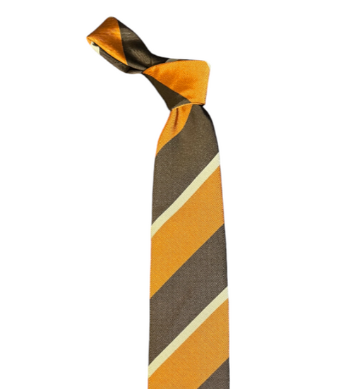 Seaward and Stearn Silk Bold Stripe Tie: Pumpkin