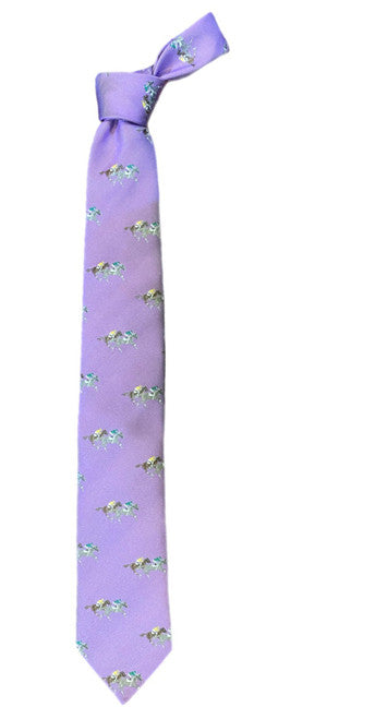 Seaward and Stearn Lavender Derby Print Tie