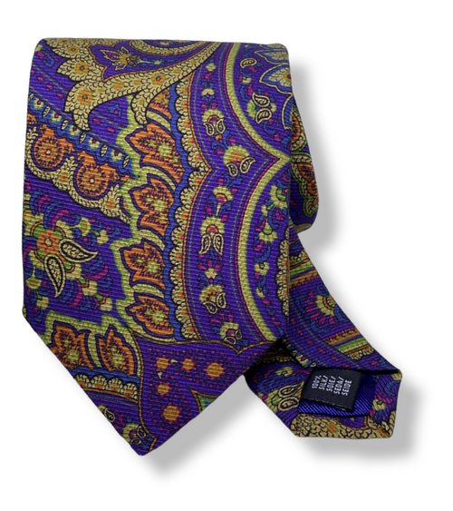 R Hanauer Purple Thornberry Paisley Necktie