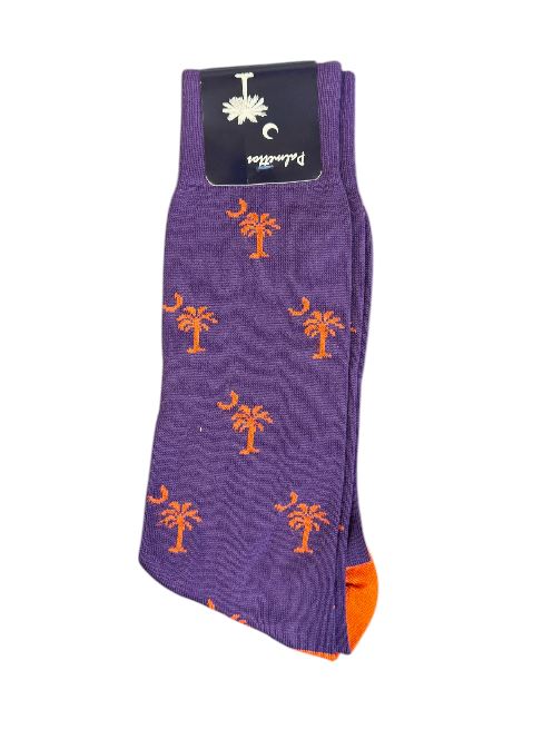 Craig Reagin South Carolina Palmetto Sock: Purple with Orange Palmetto Crescent