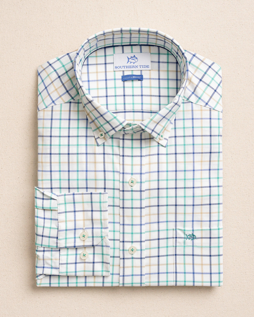 Southern Tide Tradewind Tattersall Coastal Breeze® Sport Shirt: Persian Green