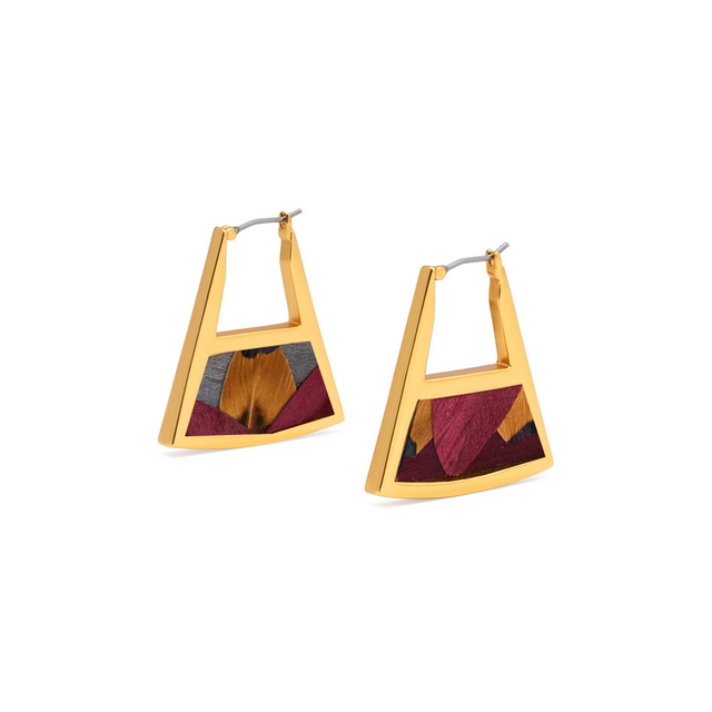 Brackish Double Sided Triangle Hoop: Charlotte