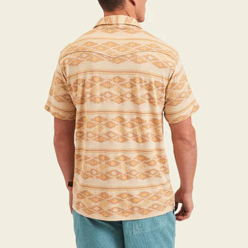 Howler Brothers Ranchero Jacquard Polo: Brown RIce