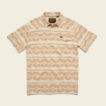 Howler Brothers Ranchero Jacquard Polo: Brown RIce