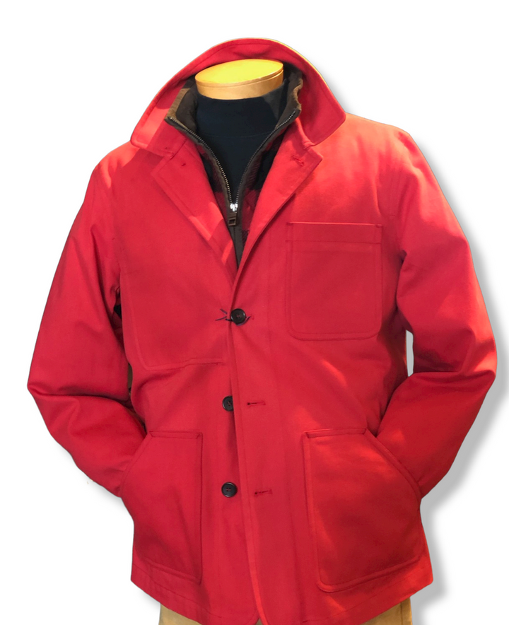 Seaward and Stearn Work Coat: Red/Mustard