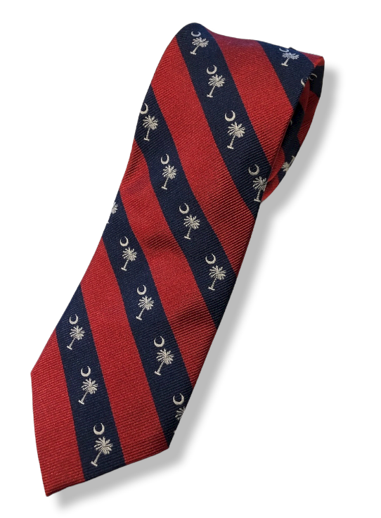 Craig Reagin Palmetto Woven Stripe Tie - Red/Navy