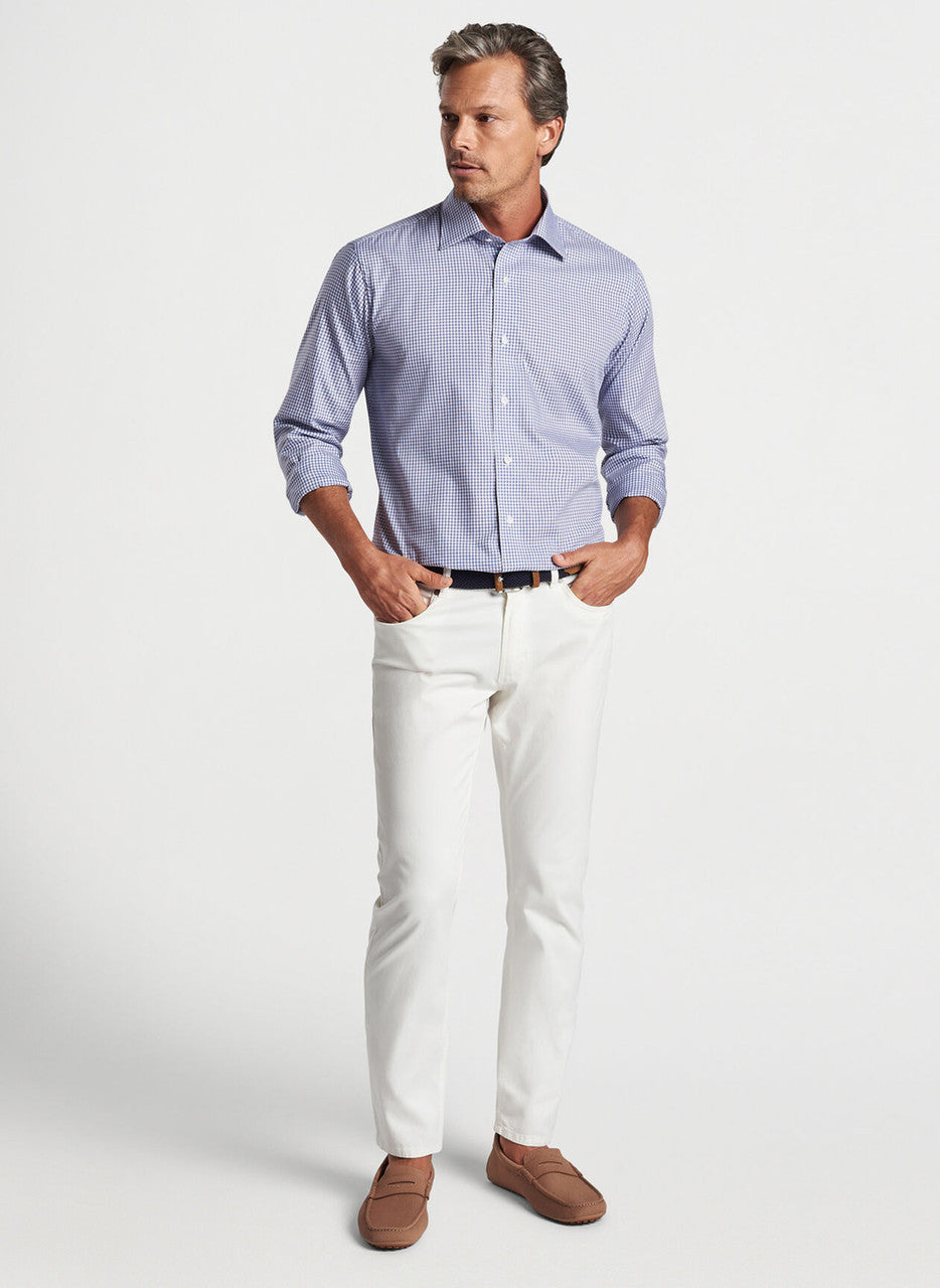 Peter Millar Renato Cotton Sport Shirt: Atlantic Blue