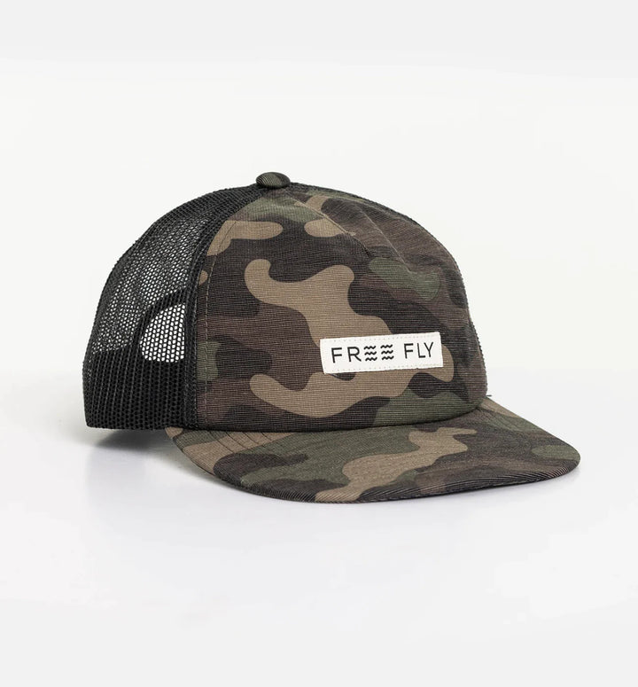 Free Fly Reverb Packable Trucker Hat: Woodland Camo