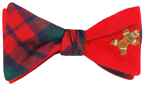 Craig Reagin Reversible Gingerbread Bowtie - Red Tartan