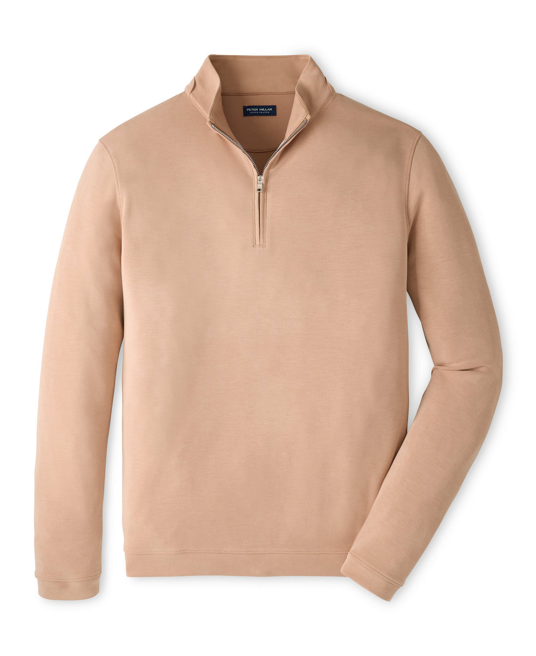 Peter Millar Soft Suede Performance Quarter-Zip: Light Nutmeg
