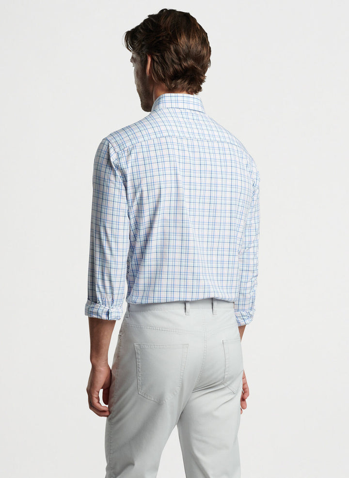 Peter Millar Roxbury Performance Poplin Sport Shirt: Maritime