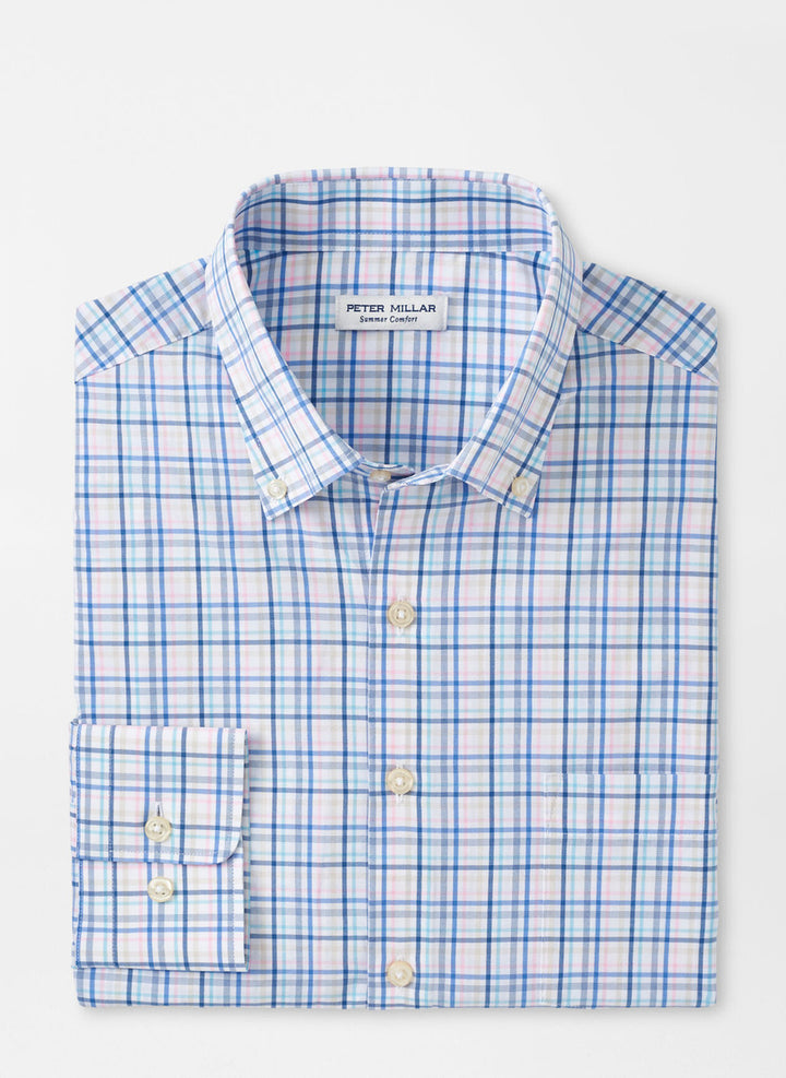 Peter Millar Roxbury Performance Poplin Sport Shirt: Maritime