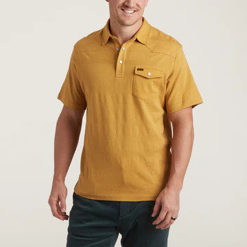 Howler Brothers Ranchero Jacquard Polo: Mescal Jacquard : Honey