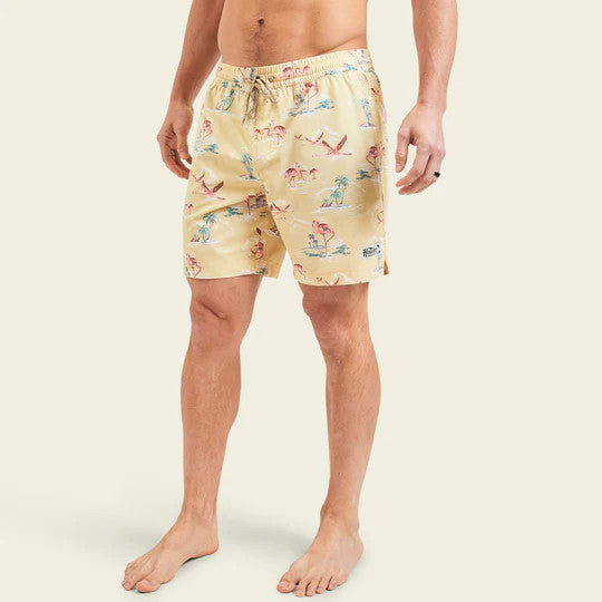 Howler Brothers Deep Set Boardshorts 17":Flamingo Flamboyance