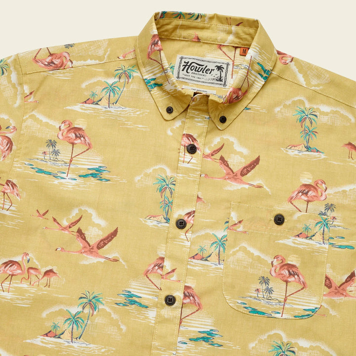 Howler Brothers Mansfield Shirt: Flamingo Flamboyance
