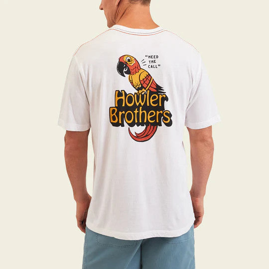 Howler Brothers Chatty Bird Cotton T-Shirt: Vintage White