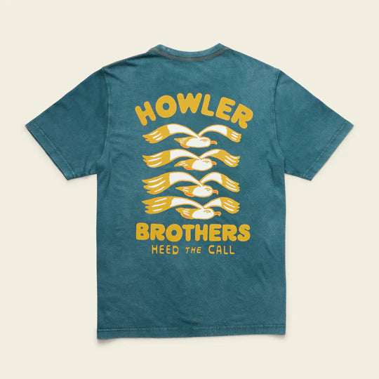 Howler Brothers Flocka Seagulls Cotton Pocket T-Shirt: Storm