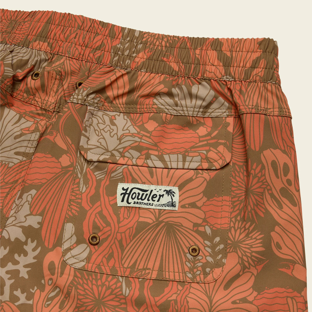 Howler Brothers Deep Set Boardshorts 17" - Reef Madness: Tangerine
