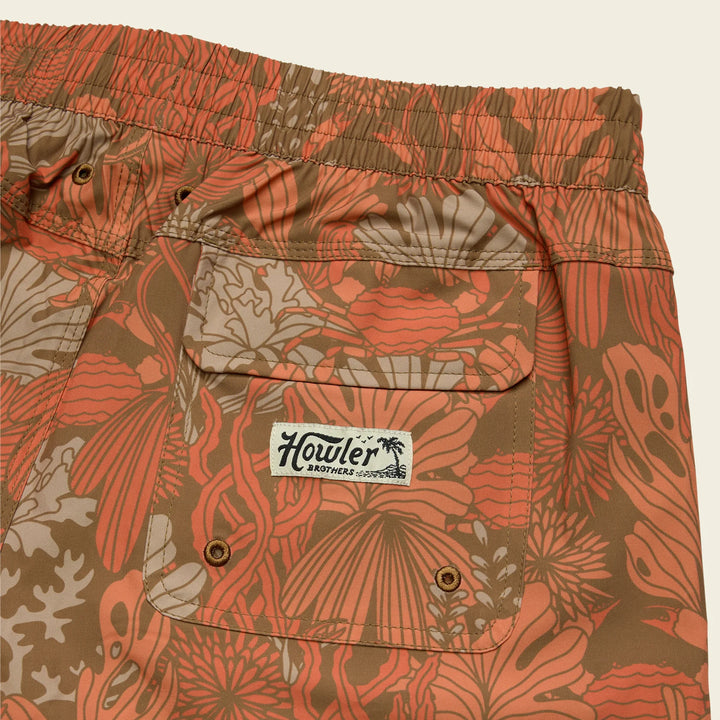 Howler Brothers Deep Set Boardshorts 17" - Reef Madness: Tangerine
