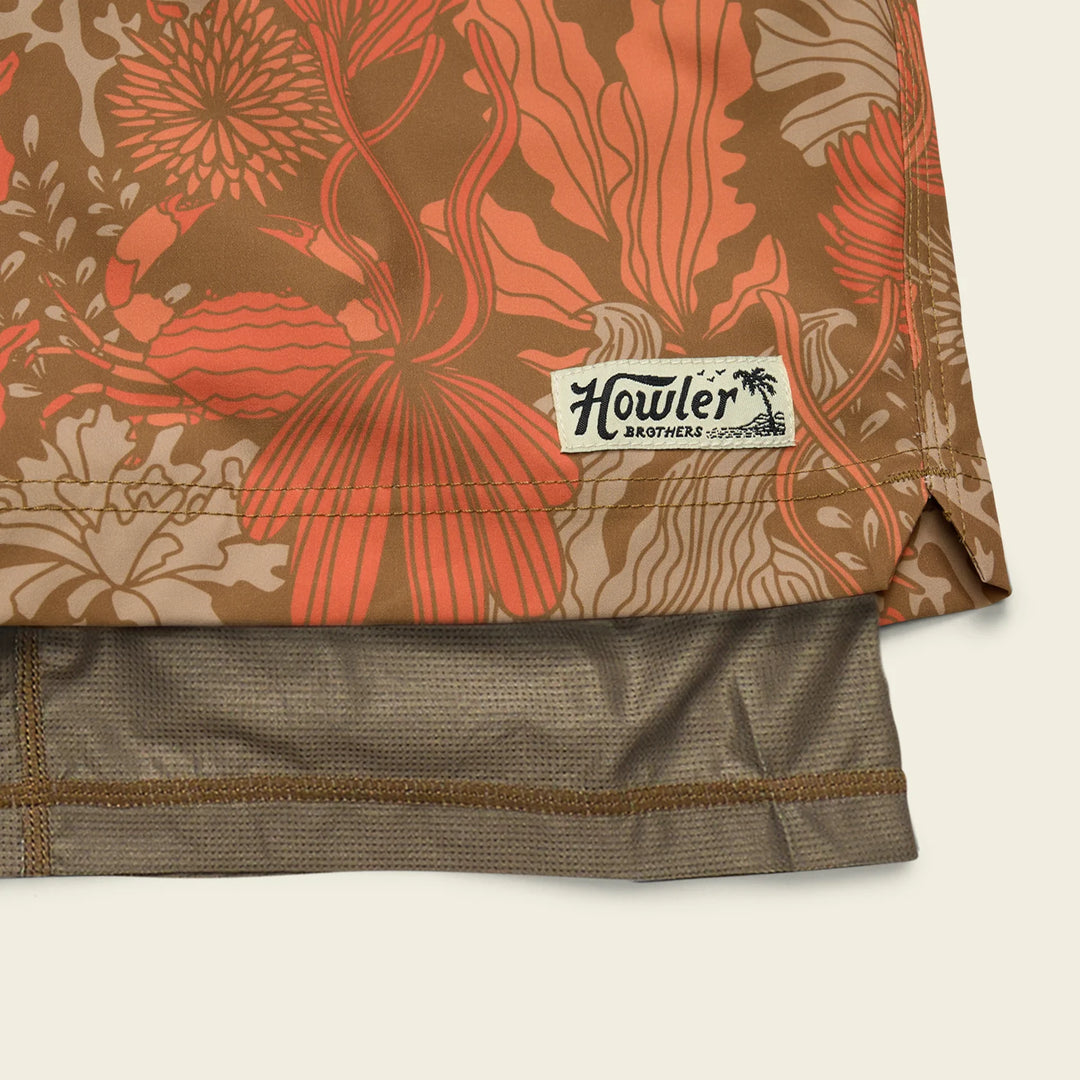 Howler Brothers Deep Set Boardshorts 17" - Reef Madness: Tangerine