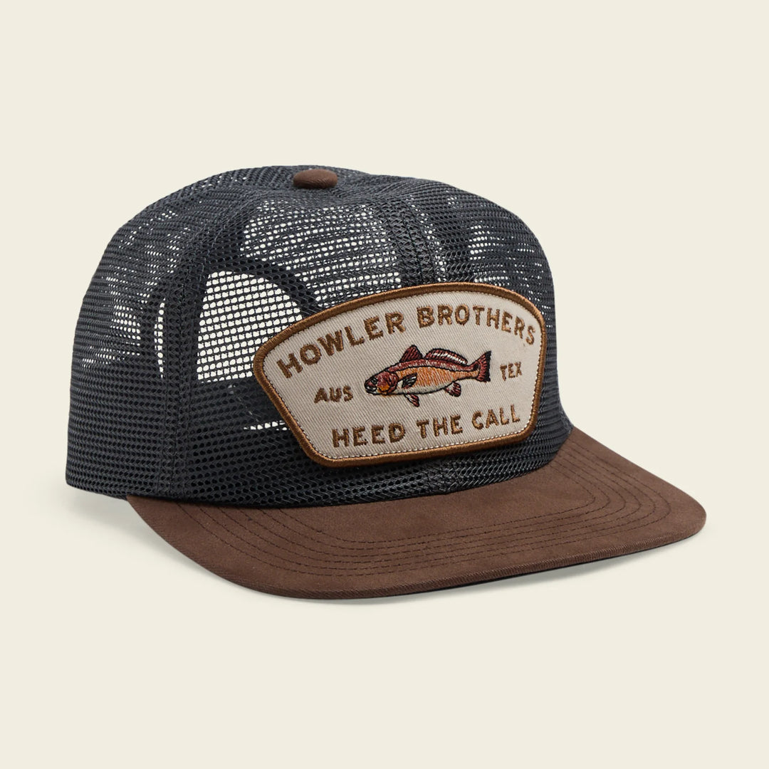 Howler Bros Redfish Feedstore Snapback: Brown / Grey