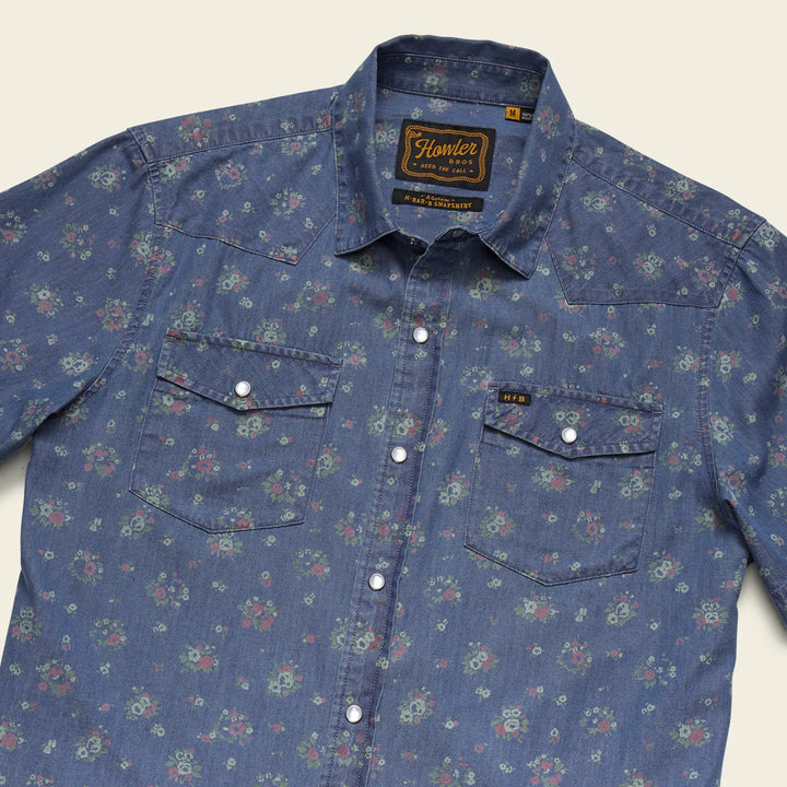 Howler Bros H Bar B Snapshirt - Bouquets: Washed Indigo