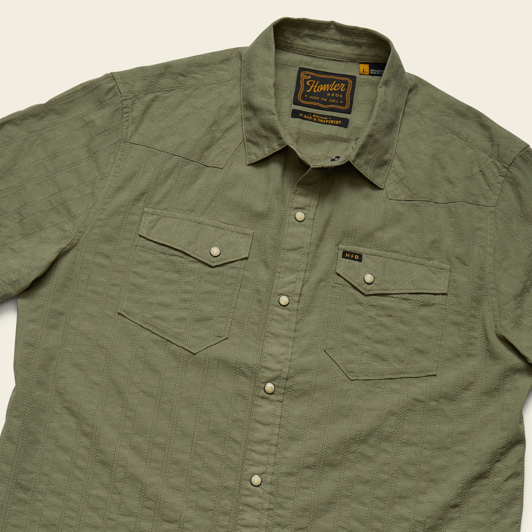 Howler Bros H Bar B Snapshirt - Eyelet Stripe: Cadet