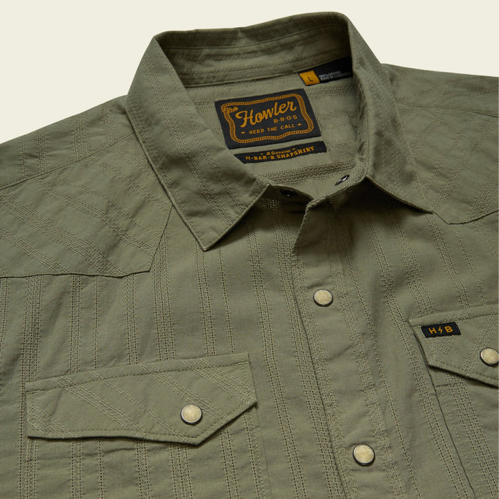 Howler Bros H Bar B Snapshirt - Eyelet Stripe: Cadet
