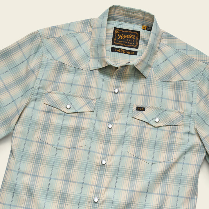 Howler Bros H Bar B Snapshirt - Prairie Plaid: Seafoam
