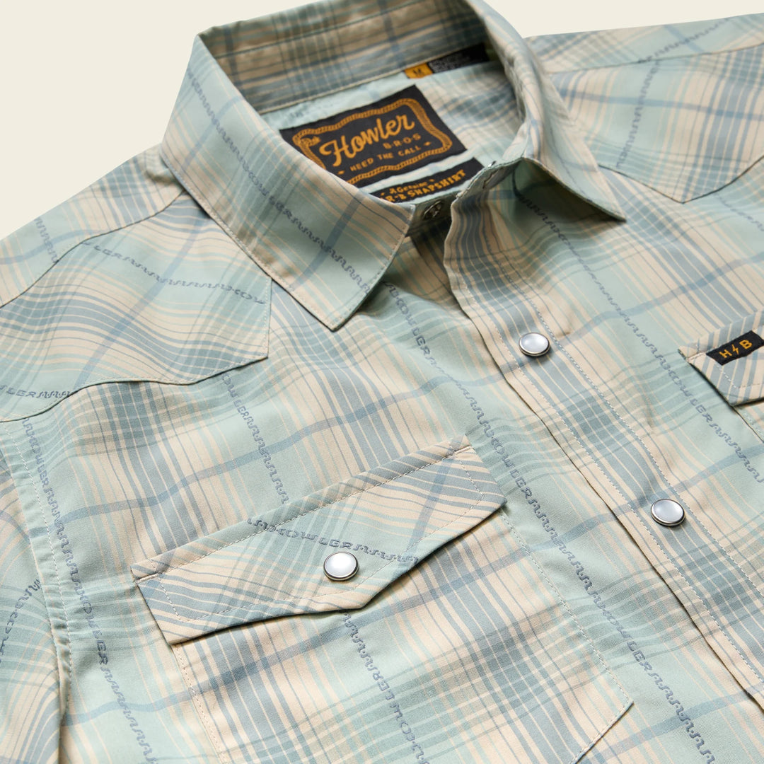 Howler Bros H Bar B Snapshirt - Prairie Plaid: Seafoam