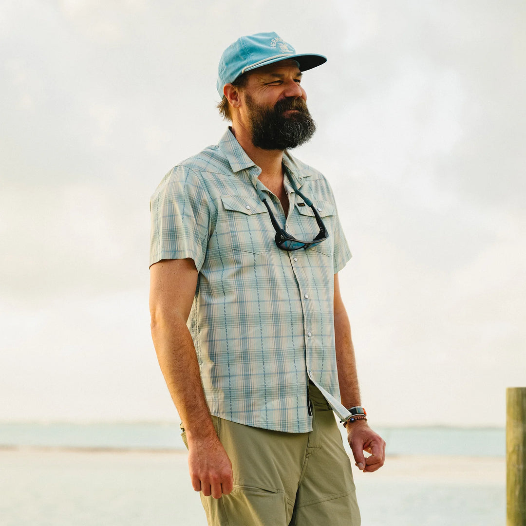Howler Bros H Bar B Snapshirt - Prairie Plaid: Seafoam