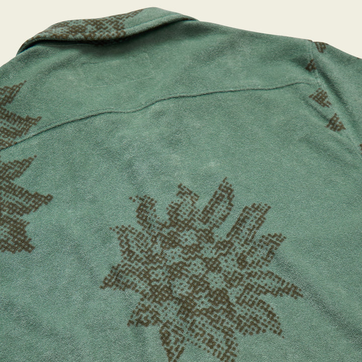 Howler Bros Palapa Terry Shirt: Sunflower Pixels - Granite Green