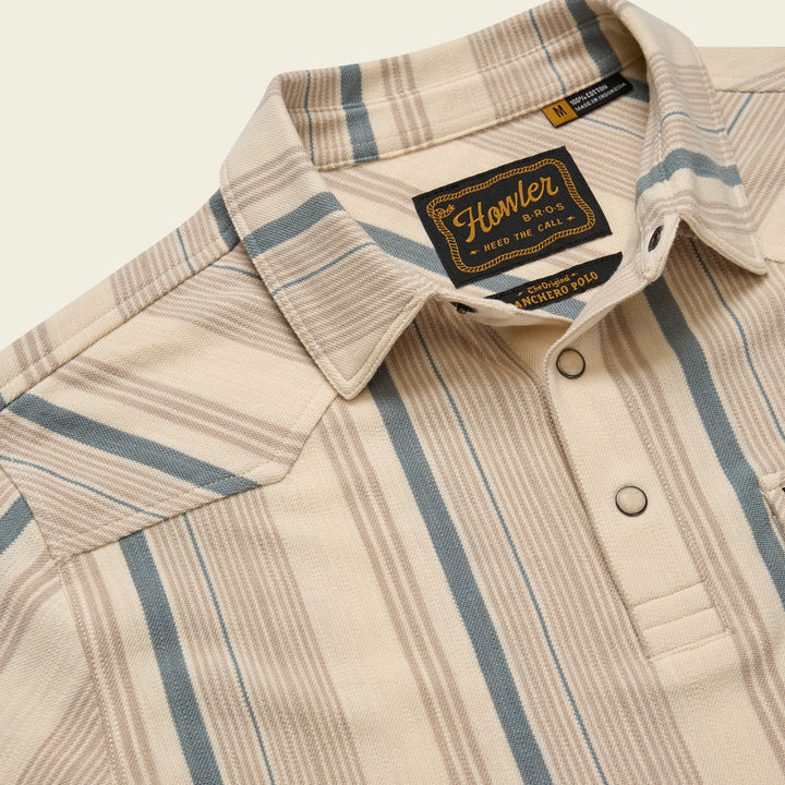 Howler Bros Ranchero Polo: Old Bill Stripe - Limestone