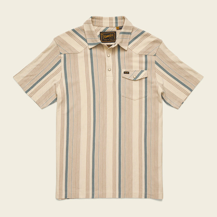 Howler Bros Ranchero Polo: Old Bill Stripe - Limestone