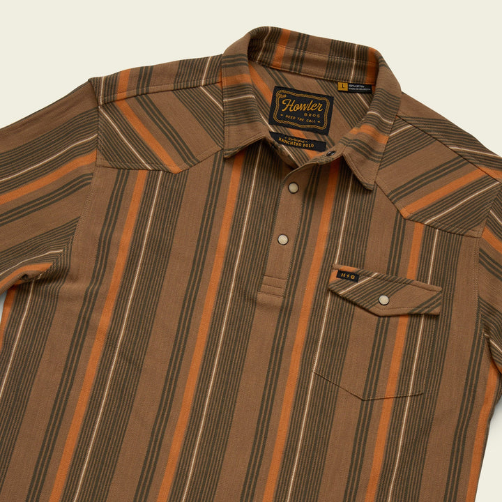 Howler Bros Ranchero Polo: Old Bill Stripe - Otter