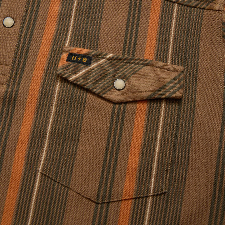 Howler Bros Ranchero Polo: Old Bill Stripe - Otter