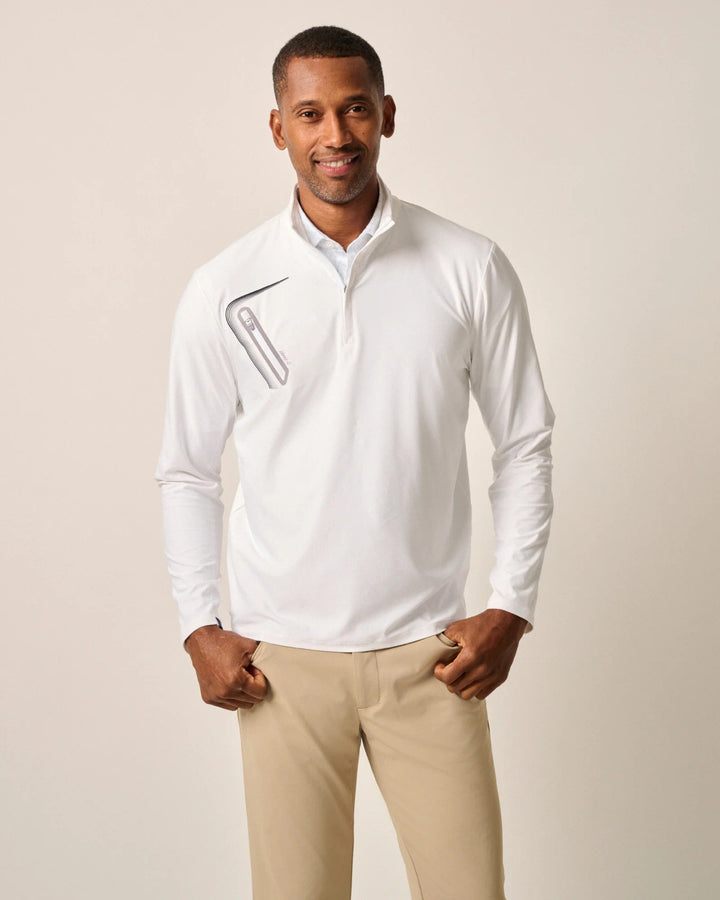 Johnnie-O Sabino Performance 1/4 Zip Pullover: White