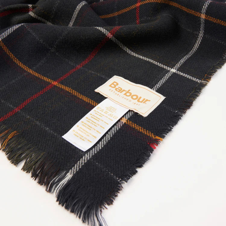 Barbour Hailes Tartan Scarf: Midnight Berry