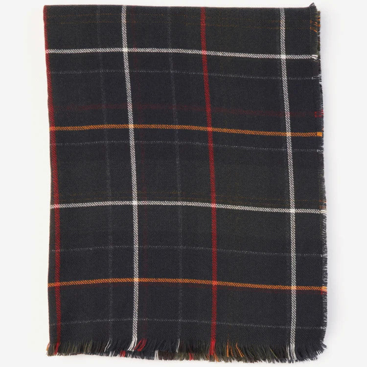 Barbour Hailes Tartan Scarf: Midnight Berry