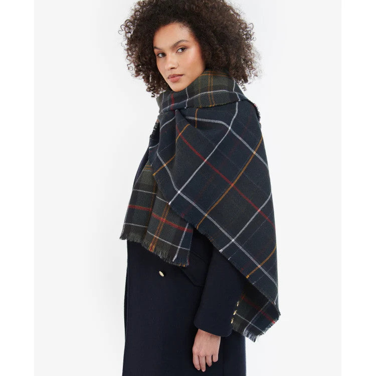 Barbour Hailes Tartan Scarf: Midnight Berry