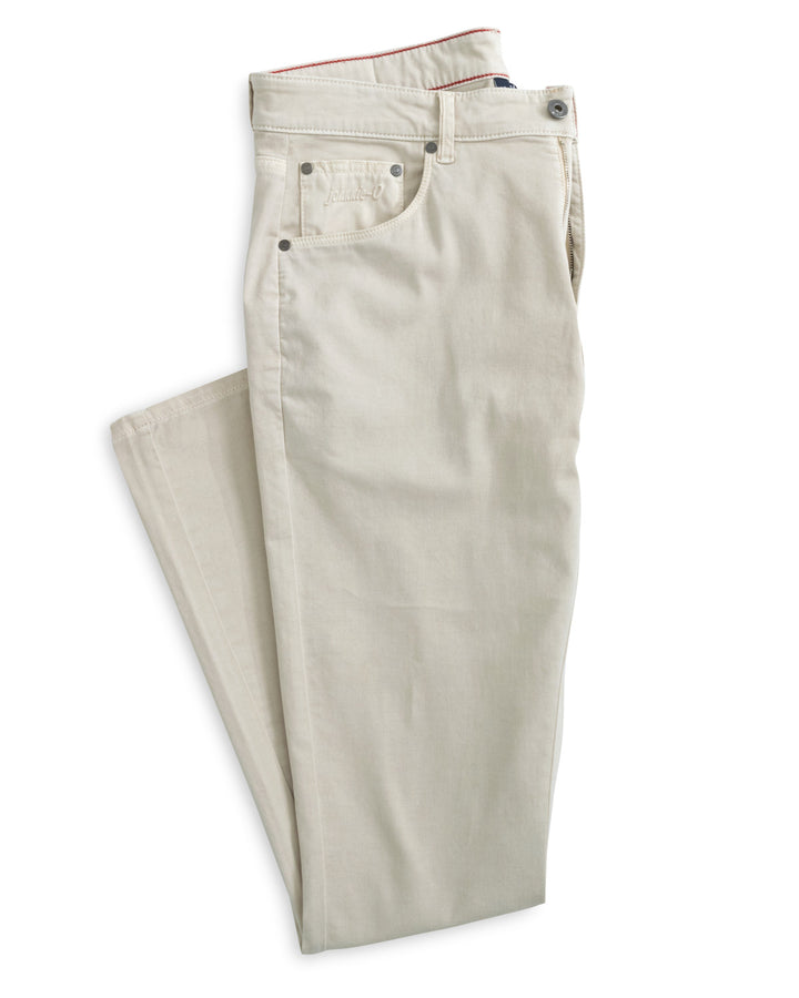 Johnnie-O Carmel Sateen 5-Pocket Pant: Stone